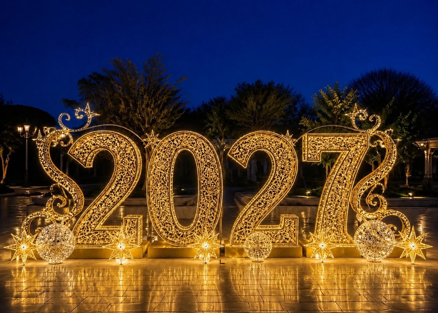Letreiro 2027 iluminado - referência 2007